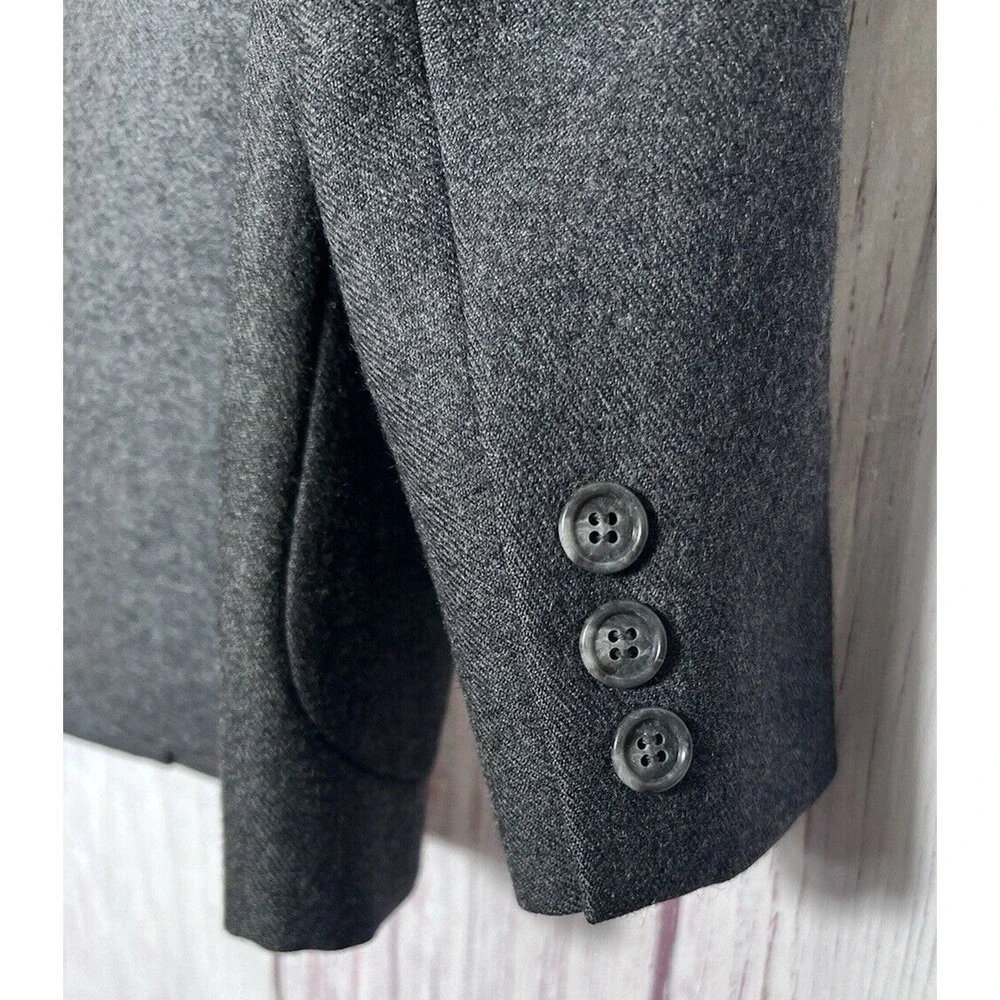 JG Hook Women’s Vintage Blazer Charcoal Red 100% Wool Size 8